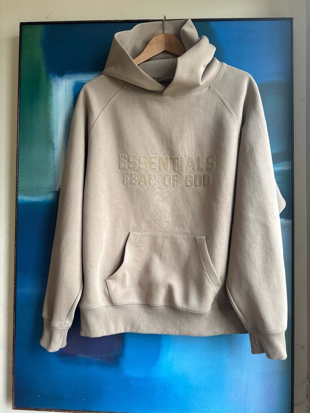 Fear of God Essentials Tonal Logo Hoodie Taupe Size M